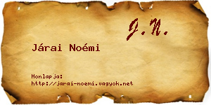 Járai Noémi névjegykártya